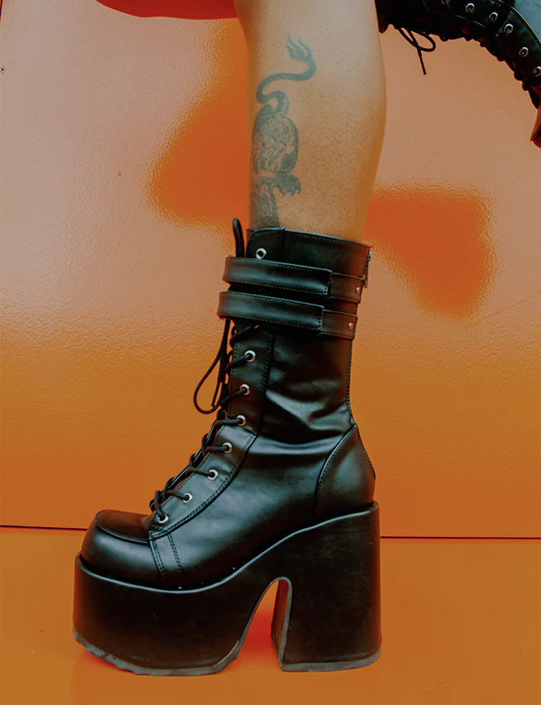 DEMONIA CAMEL 250 PLATFORM COMBAT BOOTS - Image 4