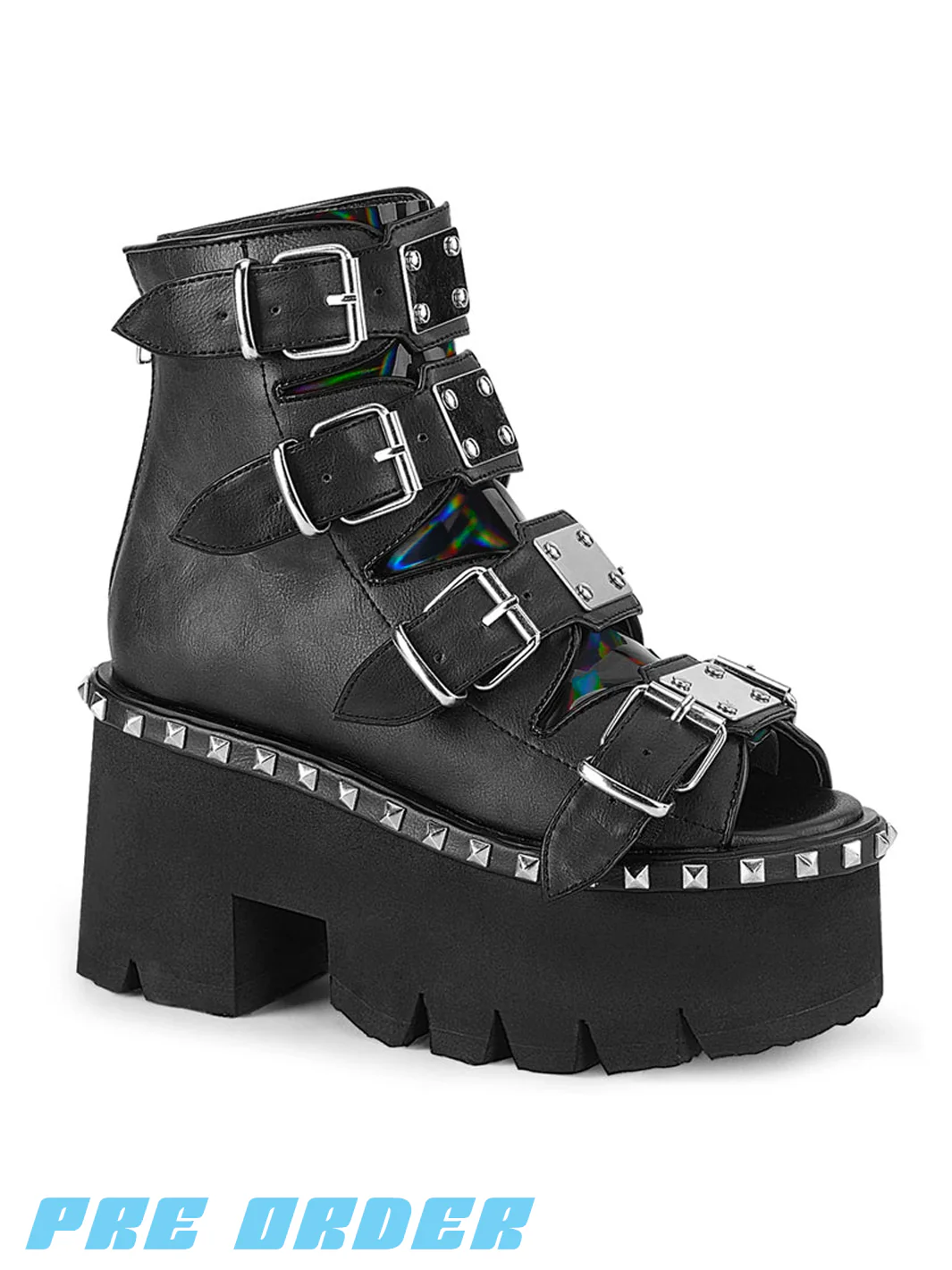 DEMONIA ASHES-70 - BLACK VEGAN LEATHER ✰ PRE ORDER ✰