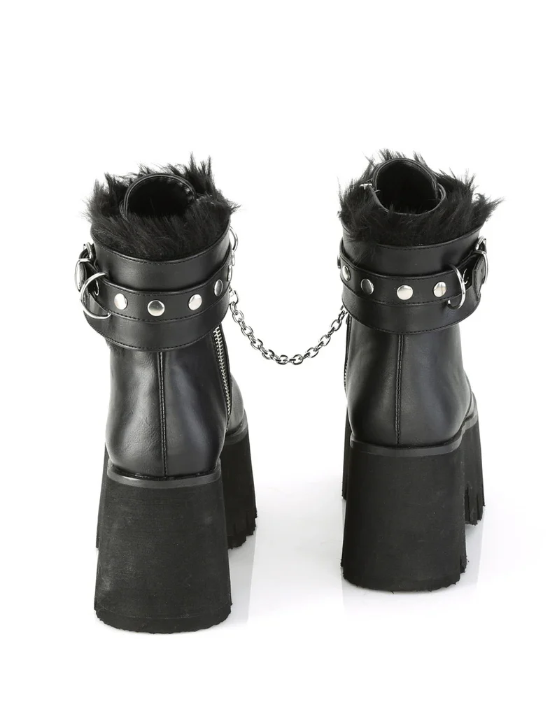 DEMONIA ASHES-57 BOOTS - BLACK VEGAN LEATHER ✰ PRE ORDER ✰ - Image 4
