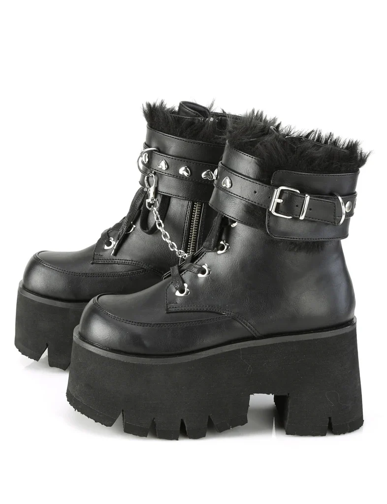 DEMONIA ASHES-57 BOOTS - BLACK VEGAN LEATHER ✰ PRE ORDER ✰ - Image 5