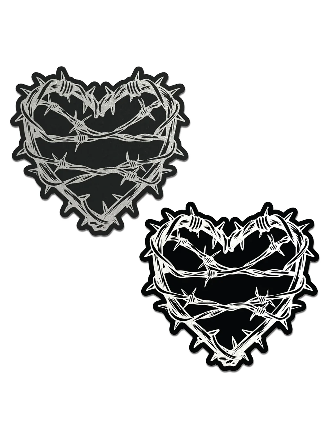 BARBED HEART NIPPLE PASTIES - REFLECTIVE