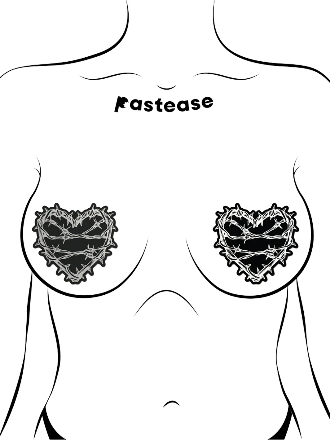 BARBED HEART NIPPLE PASTIES - REFLECTIVE - Image 3