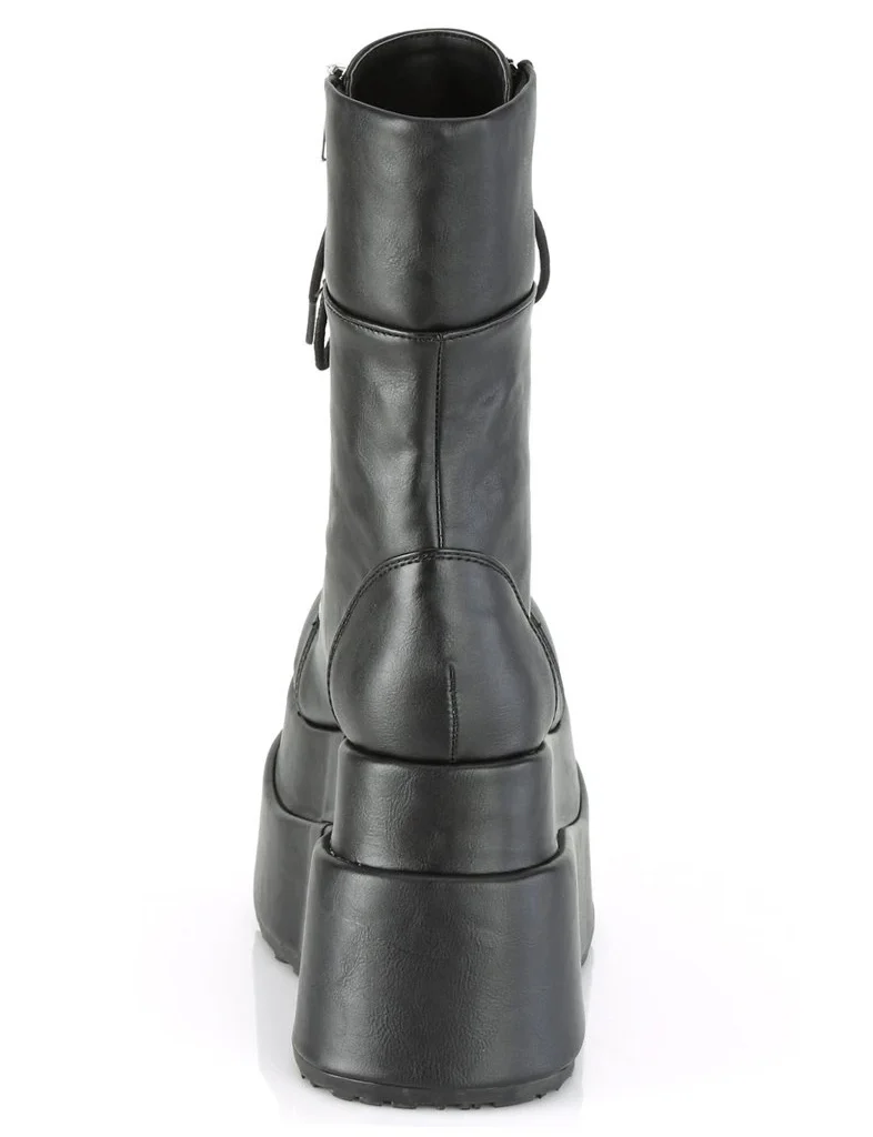 DEMONIA BEAR 265 PLATFORM BOOTS - BLACK VEGAN LEATHER - Image 8