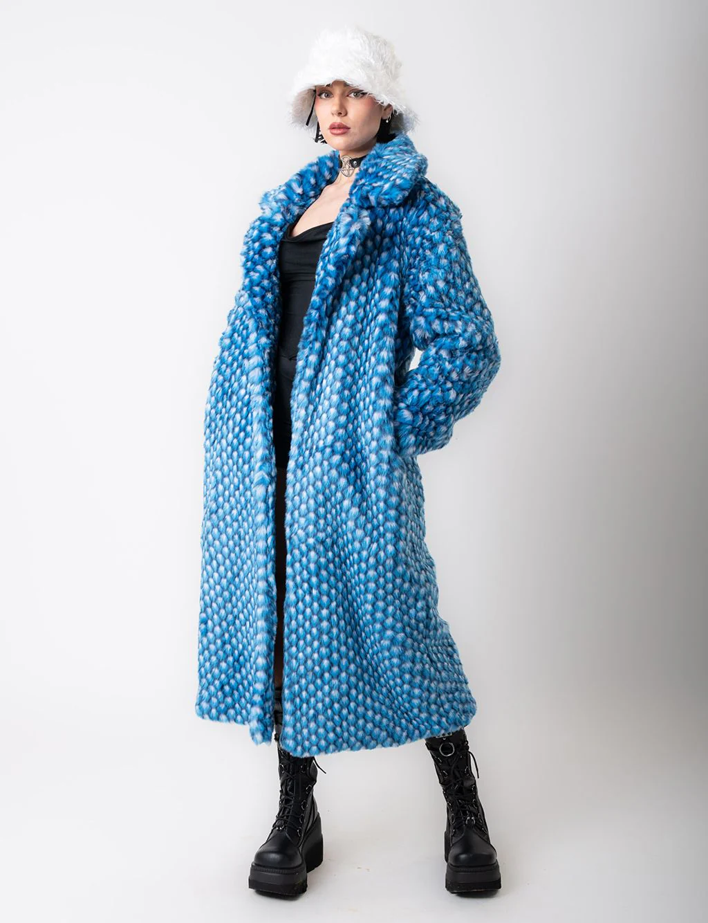 BLUE MERMAID FAUX FUR JACKET - LONG LENGTH ✰ MADE 4 U ✰ - Image 2