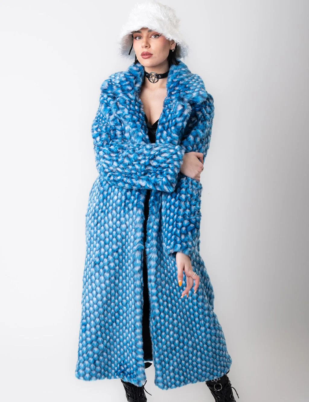 BLUE MERMAID FAUX FUR JACKET - LONG LENGTH ✰ MADE 4 U ✰ - Image 3