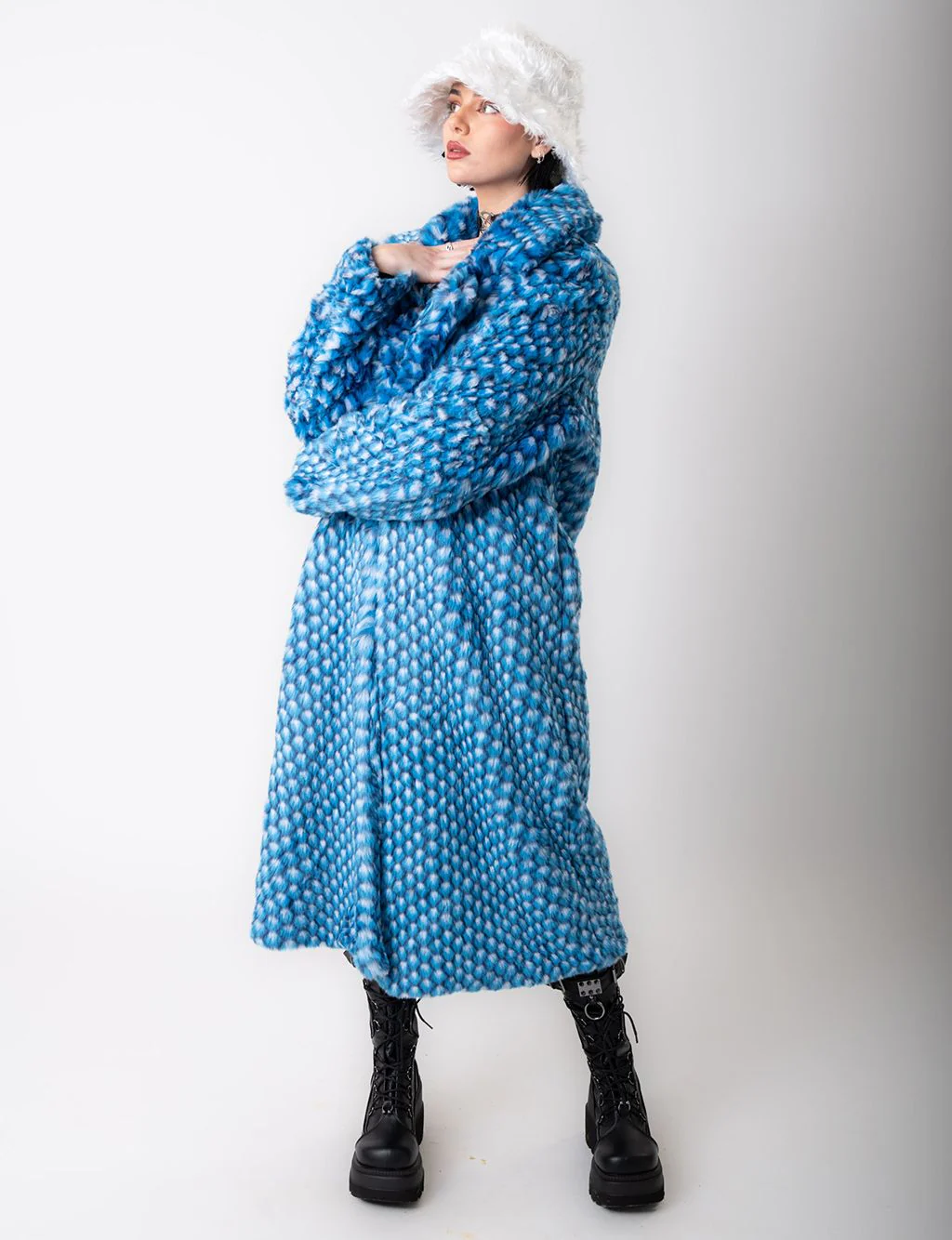 BLUE MERMAID FAUX FUR JACKET - LONG LENGTH ✰ MADE 4 U ✰ - Image 4