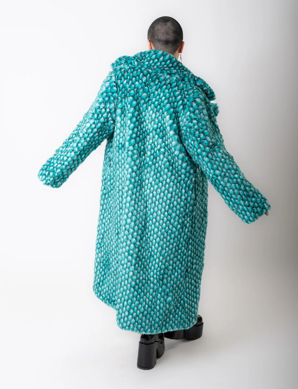 AQUA MERMAID FAUX FUR JACKET - LONG LENGTH ✰ MADE 4 U ✰ - Image 2