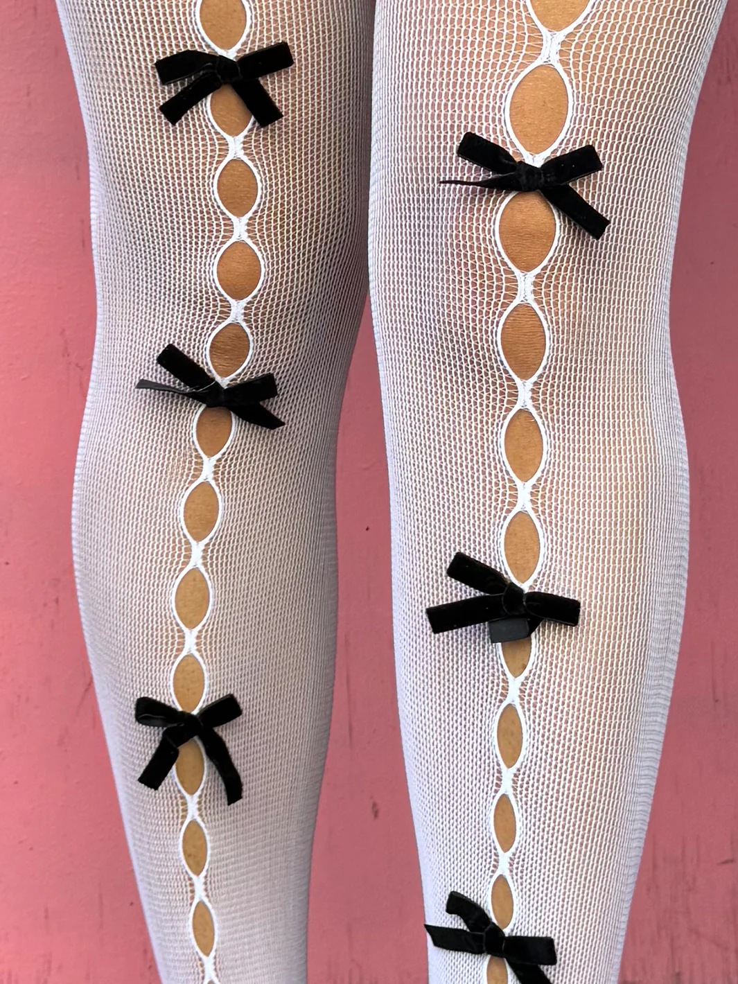 BOW FISHNETS - WHITE/BLACK - Image 3