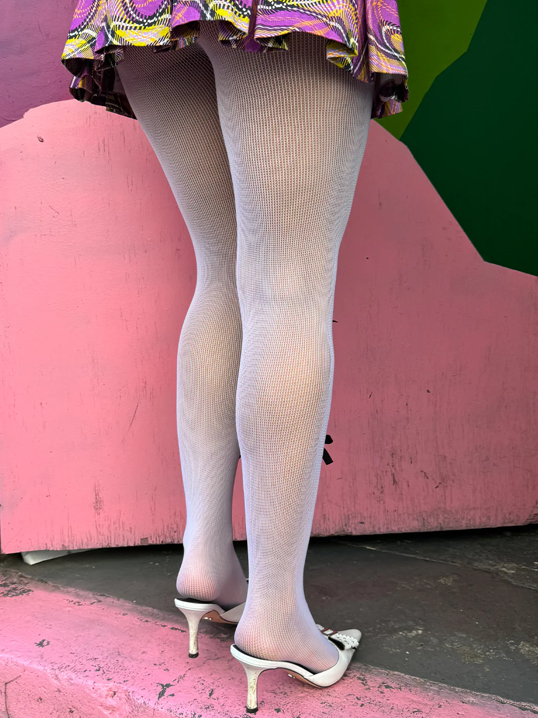 BOW FISHNETS - WHITE/BLACK - Image 5
