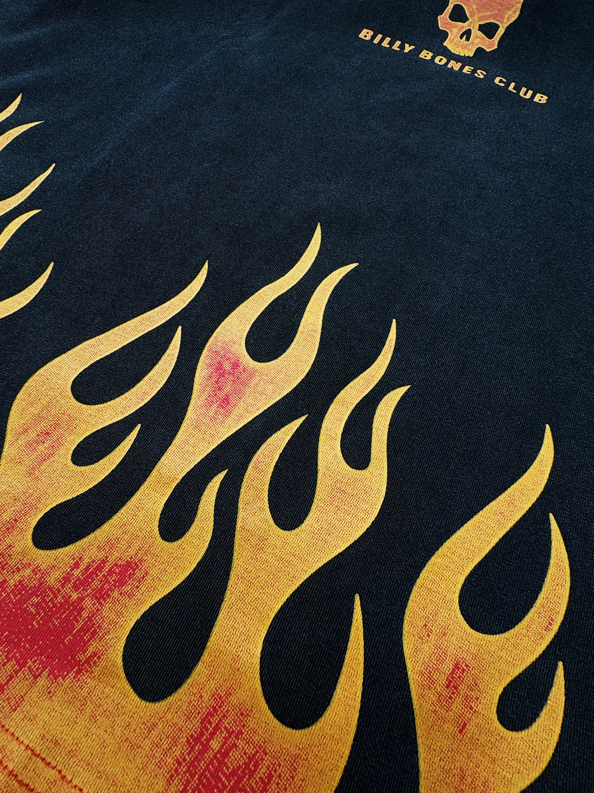 BURNING SKULL BOXY TEE - WASHED BLACK/FLAME - Image 7