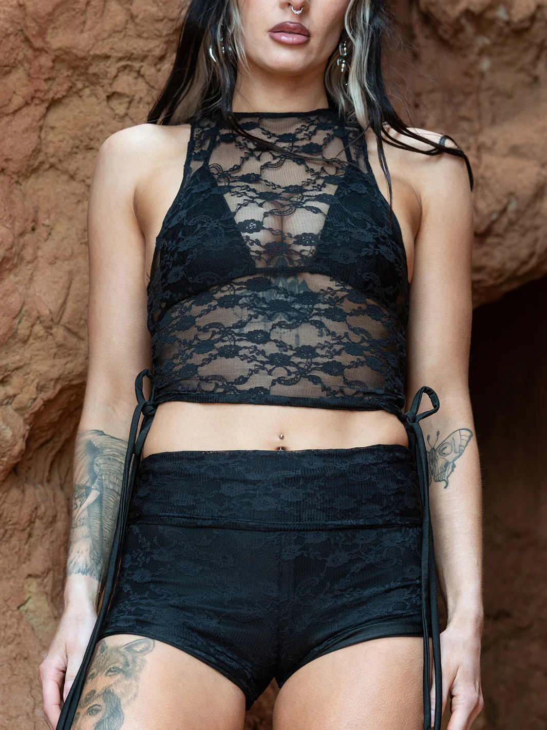 CADENCE TANK TOP - BLACK LACE - Image 2