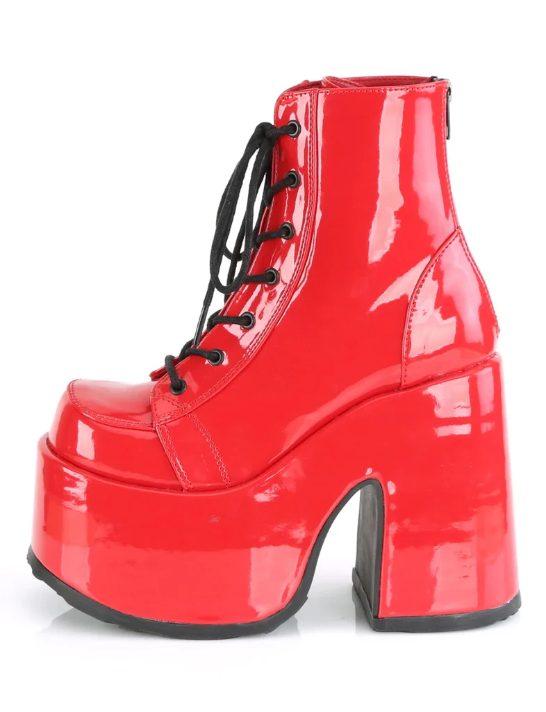 DEMONIA CAMEL-203 BOOTS - PATENT RED ✰ PRE ORDER ✰ - Image 2