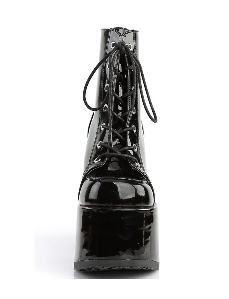 DEMONIA CAMEL-203  BOOTS - PATENT BLACK ✰ PRE ORDER ✰ - Image 4