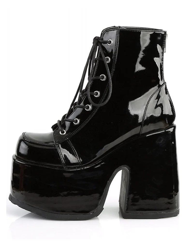 DEMONIA CAMEL-203  BOOTS - PATENT BLACK ✰ PRE ORDER ✰ - Image 5