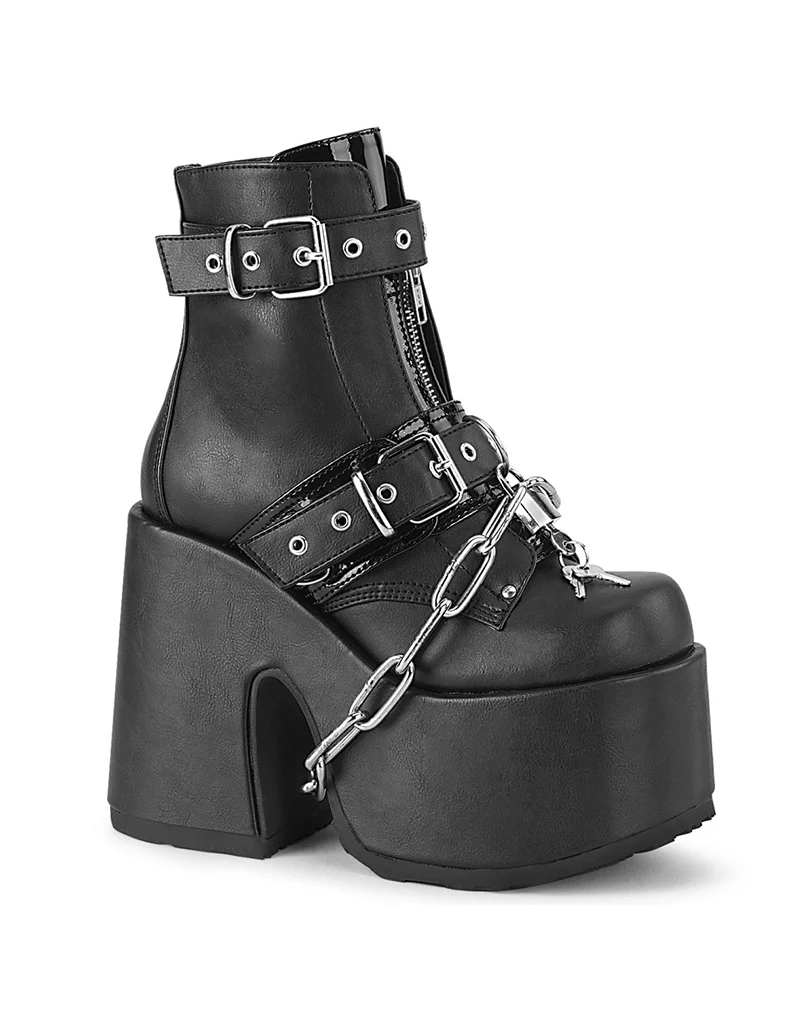 DEMONIA CAMEL-205 - BOOTS BLACK VEGAN LEATHER ✰ PRE ORDER ✰ - Image 3
