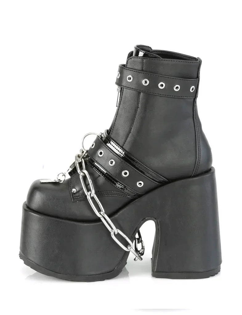 DEMONIA CAMEL-205 - BOOTS BLACK VEGAN LEATHER ✰ PRE ORDER ✰ - Image 4