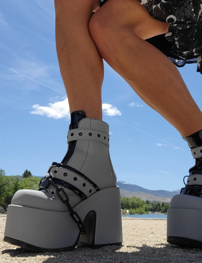 DEMONIA CAMEL-205 BOOTS - GREY REFLECTIVE ✰ PRE ORDER ✰ - Image 2
