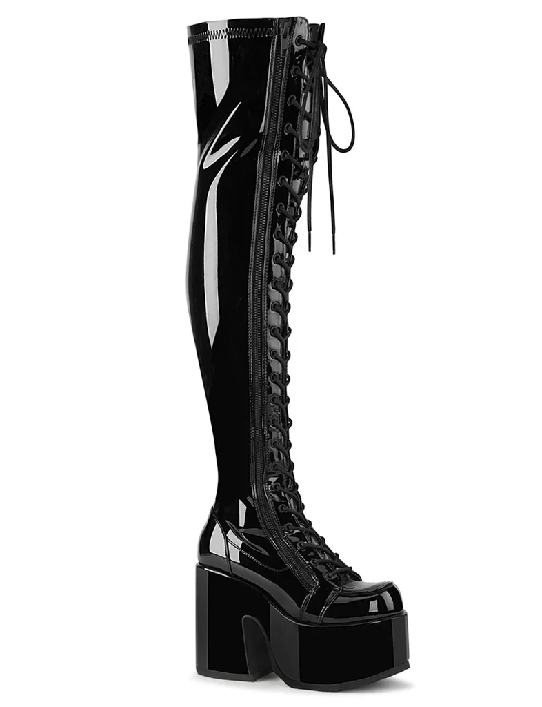 DEMONIA CAMEL-300 - BLACK PATENT ✰ PRE ORDER ✰ - Image 3