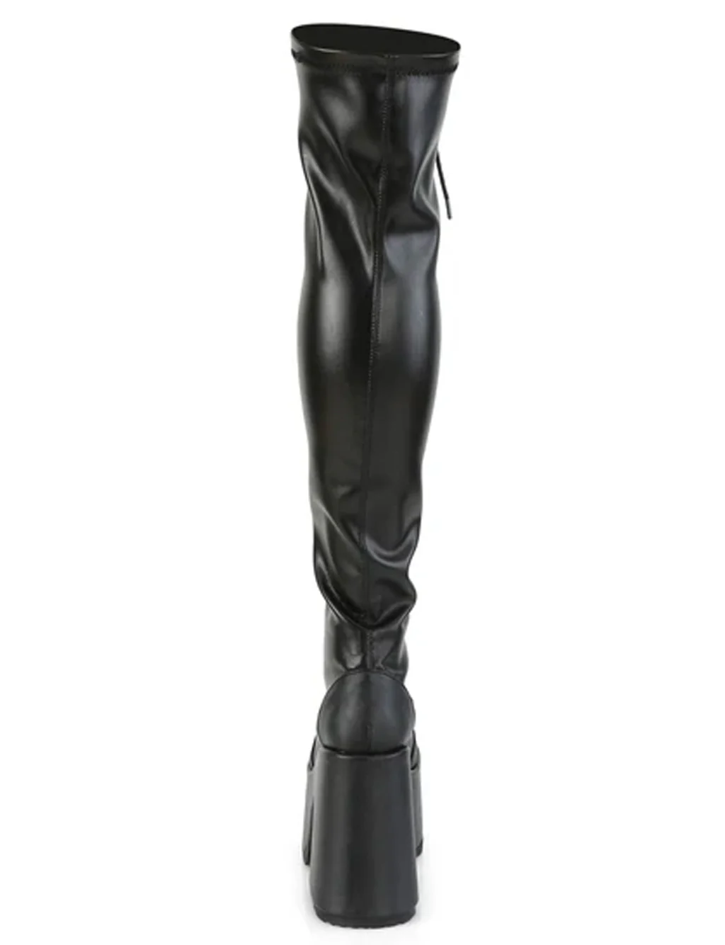 DEMONIA CAMEL 300 PLATFORM BOOTS - BLACK VEGAN LEATHER - Image 7