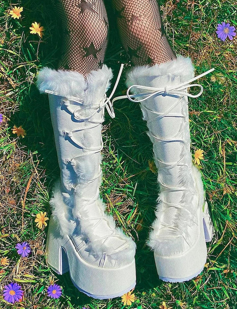 DEMONIA CAMEL-311 PLATFORM BOOTS - WHITE ✰ PRE ORDER ✰ - Image 5