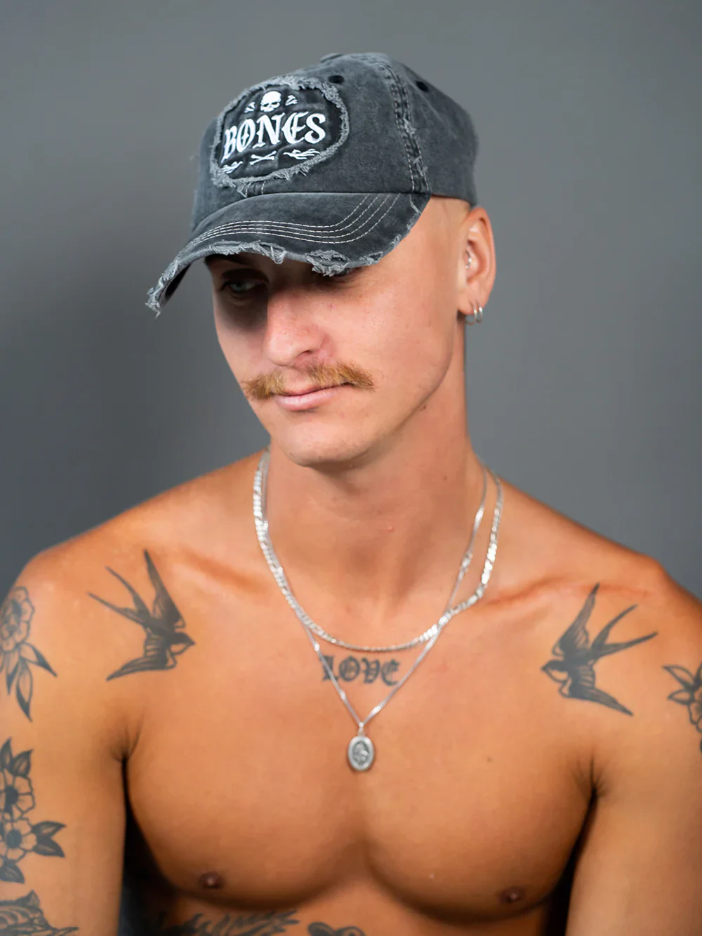 CHAOS DISTRESSED DAD CAP - WASHED BLACK - Image 4