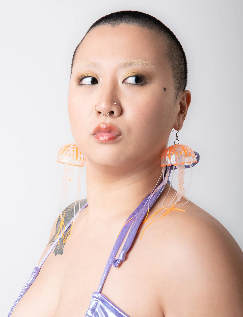 JELLY EARRINGS - LARGE ORANGE - Image 2
