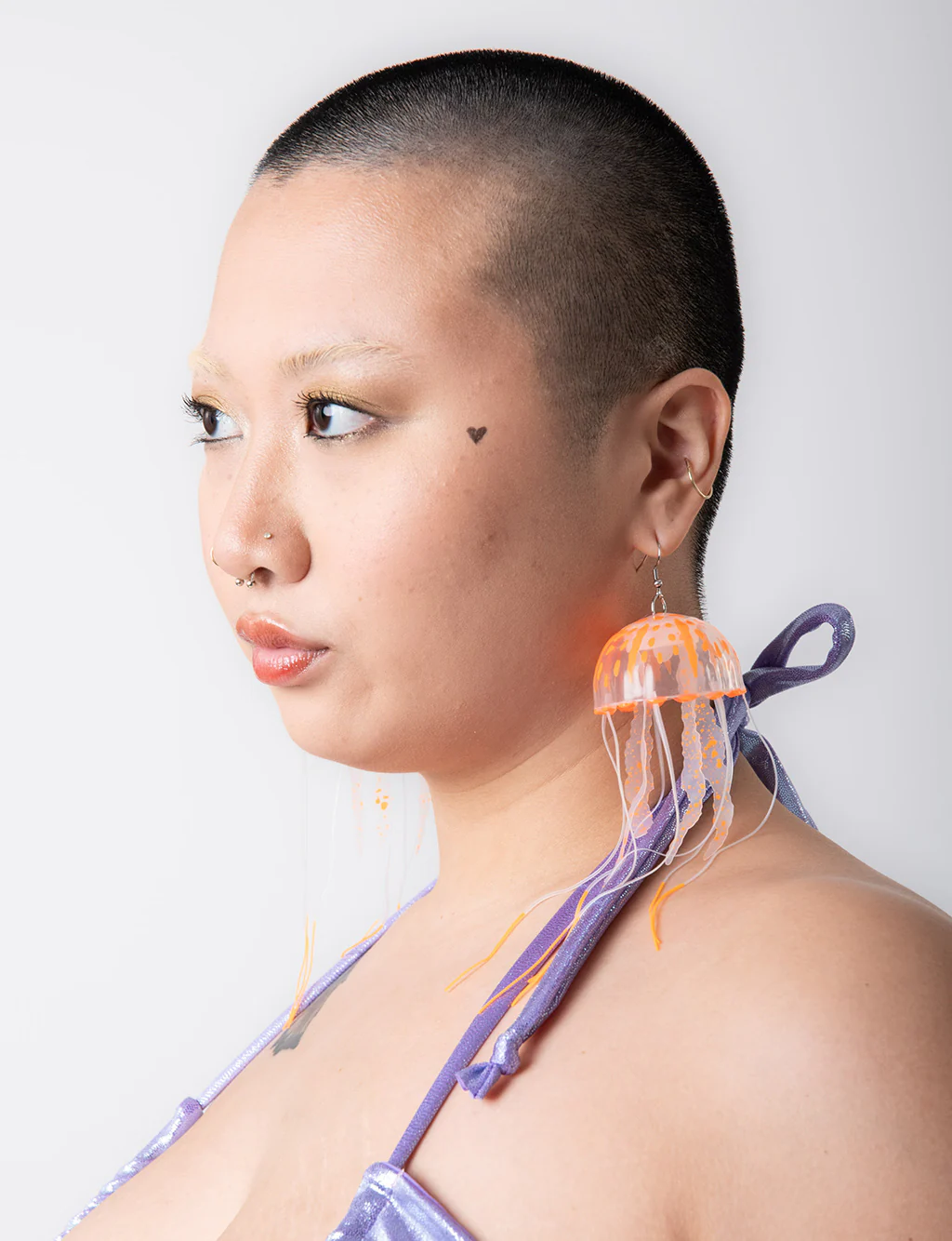 JELLY EARRINGS - LARGE ORANGE - Image 3
