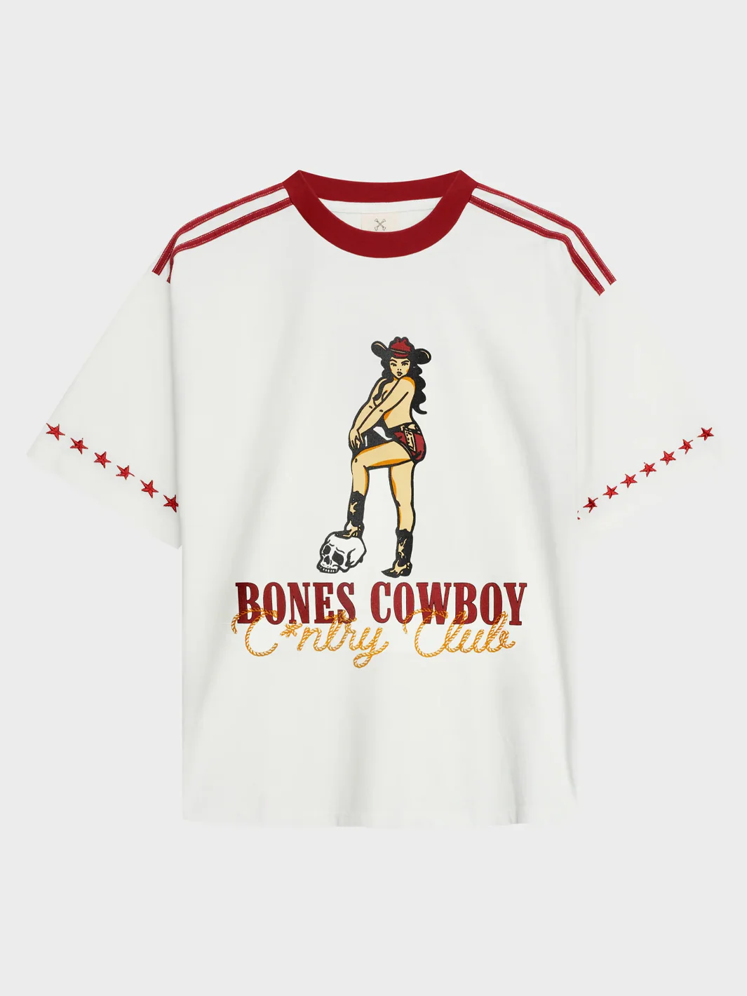 COUNTRY CLUB RINGER TEE - VINTAGE WHITE/RED - Image 2