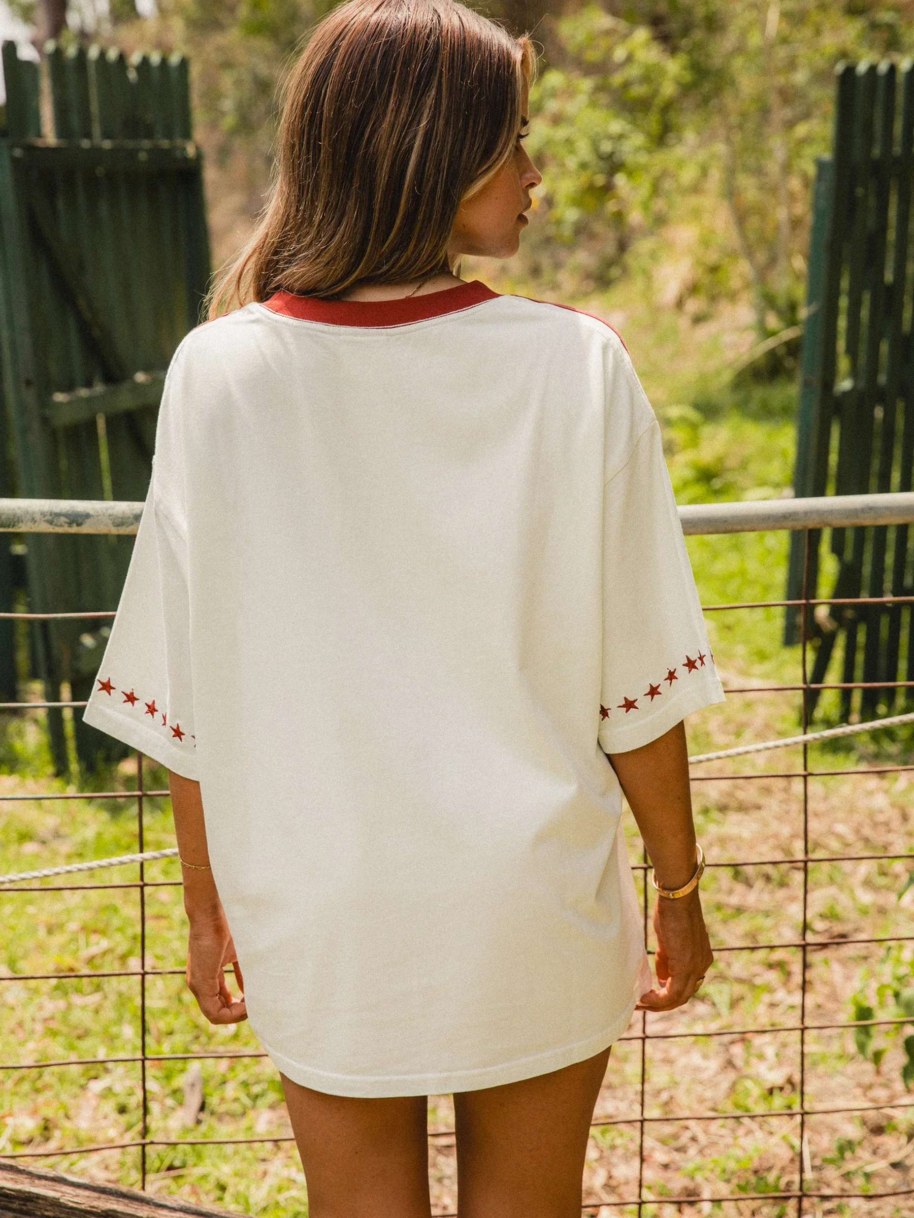 COUNTRY CLUB RINGER TEE - VINTAGE WHITE/RED - Image 3