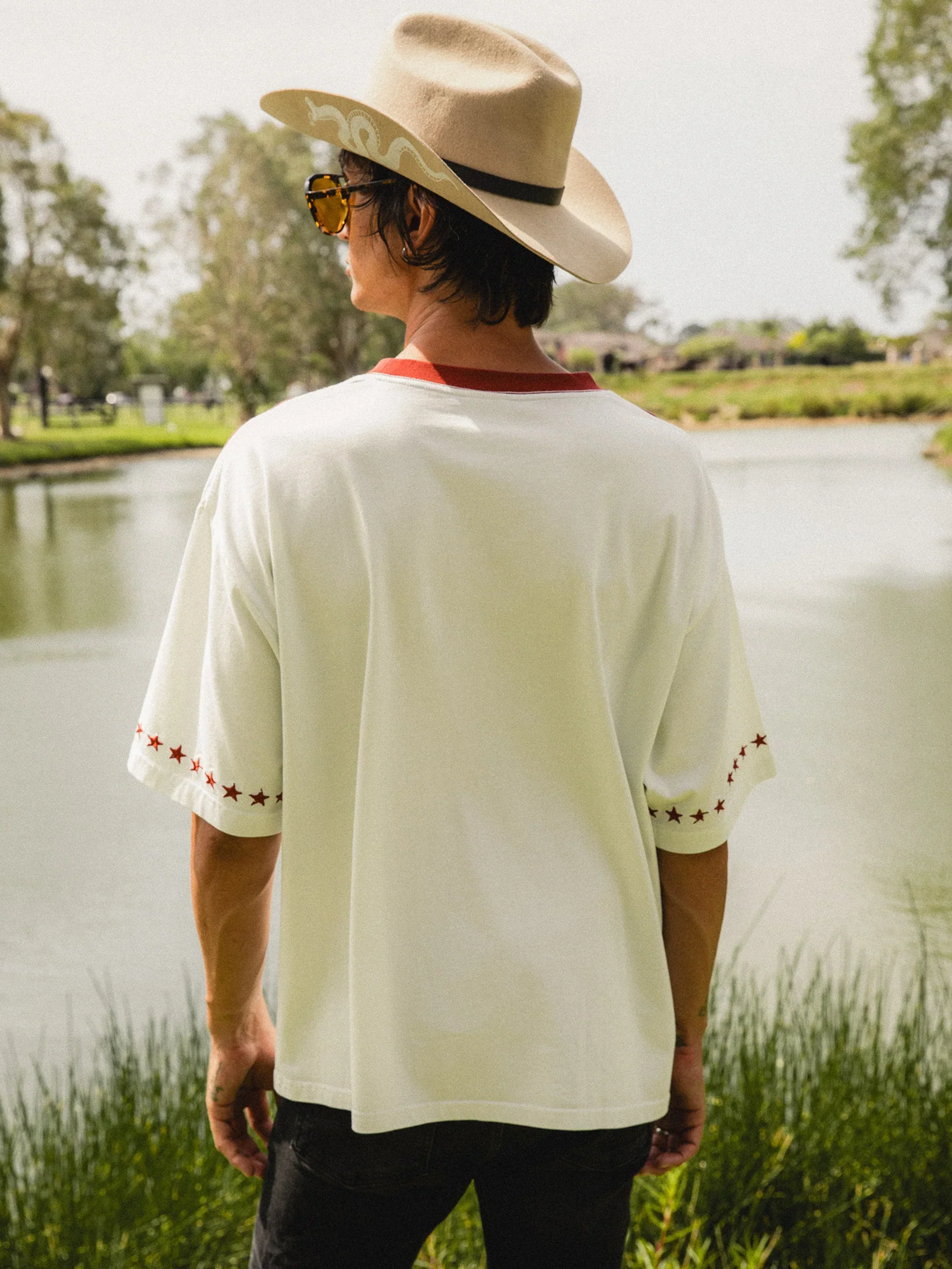 COUNTRY CLUB RINGER TEE - VINTAGE WHITE/RED - Image 5