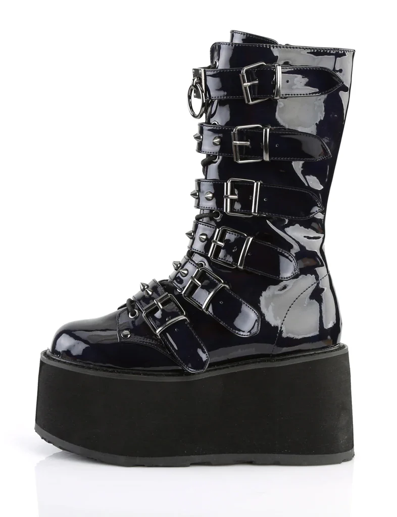 DEMONIA DAMNED-225 - BLACK HOLOGRAM VEGAN LEATHER ✰ PRE ORDER ✰ - Image 2