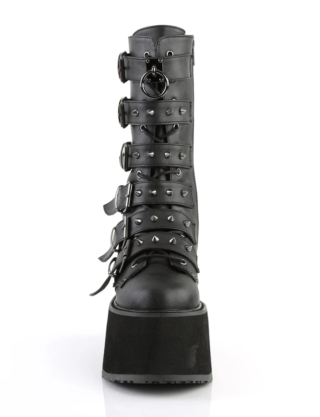 DEMONIA DAMNED 225 BOOTS - BLACK VEGAN LEATHER - Image 3