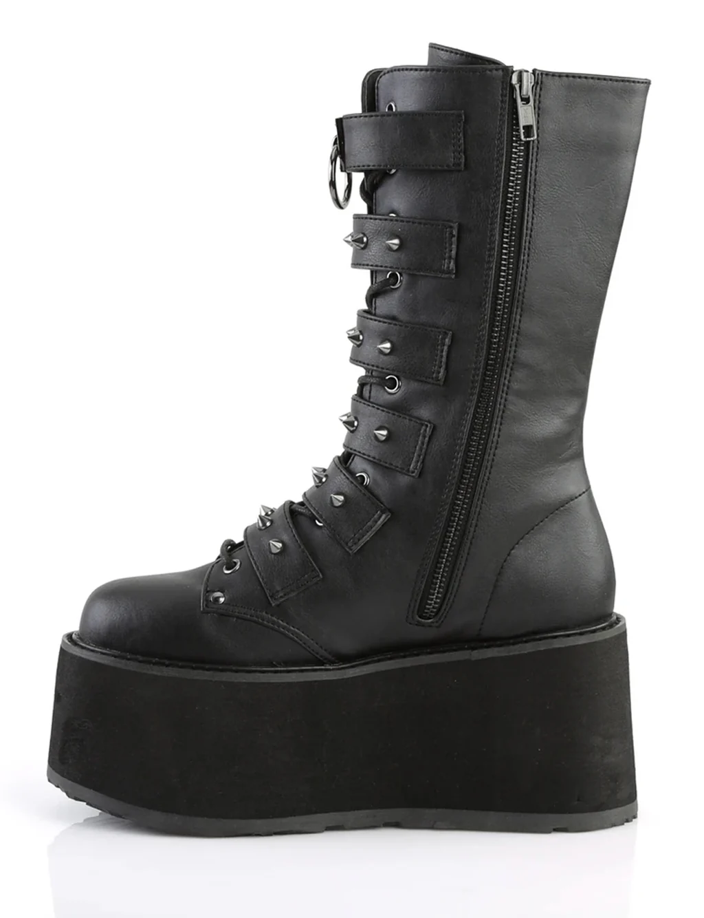 DEMONIA DAMNED 225 BOOTS - BLACK VEGAN LEATHER - Image 4
