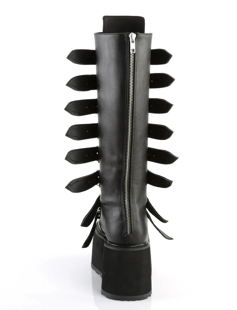 DEMONIA DAMNED 318 BOOTS - BLACK VEGAN LEATHER - Image 3