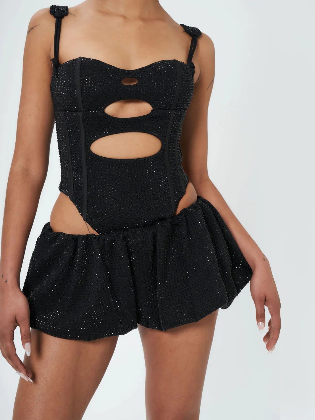 DARK DESIRES BUBBLE SKIRT - JET BLACK - Image 2