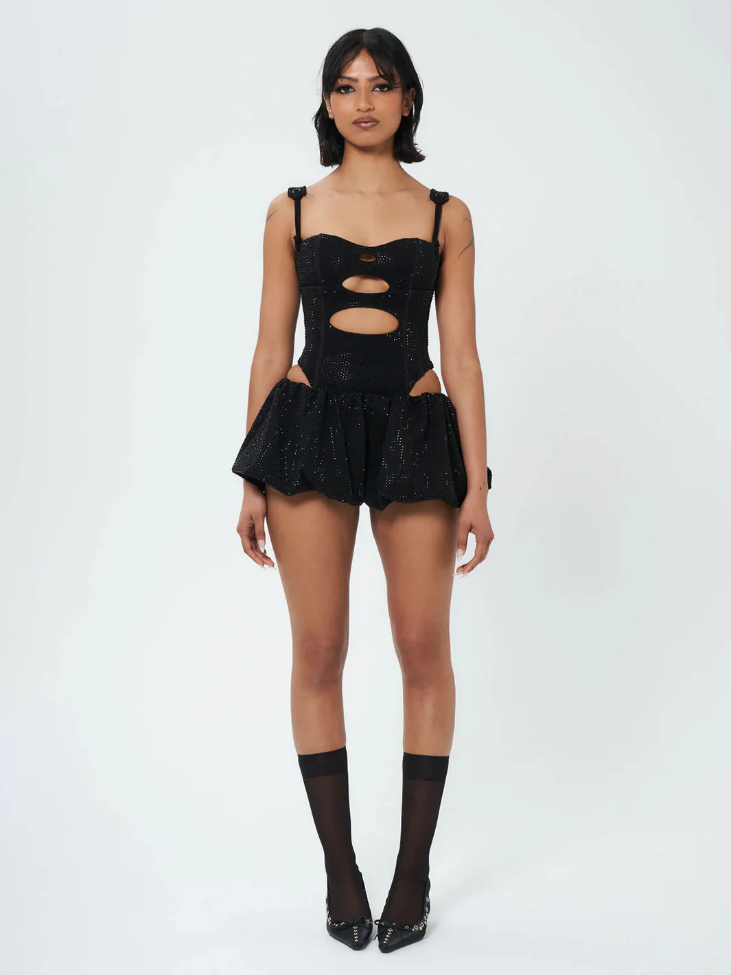 DARK DESIRES BUBBLE SKIRT - JET BLACK - Image 5