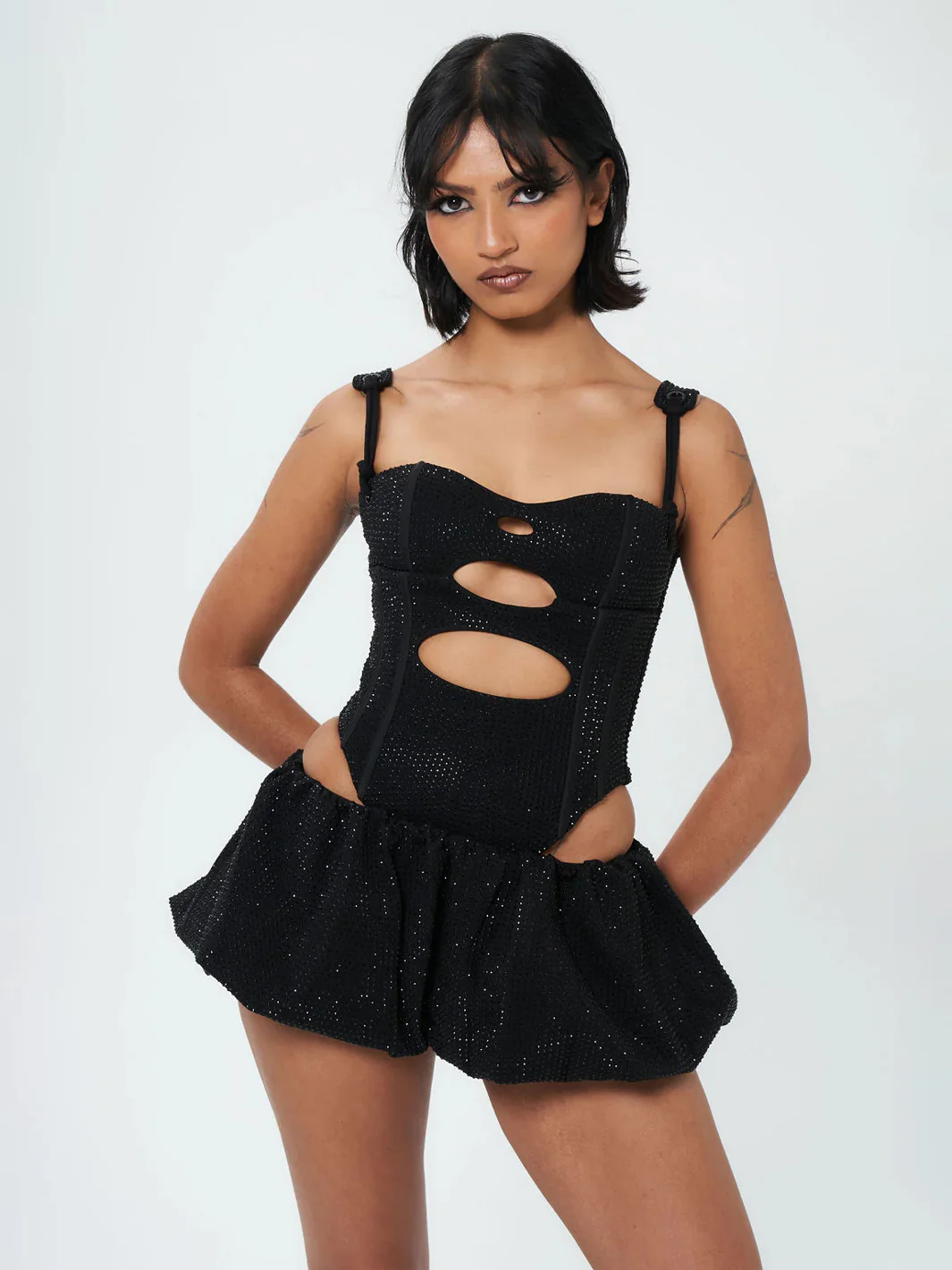 DARK DESIRES BUBBLE SKIRT - JET BLACK - Image 6