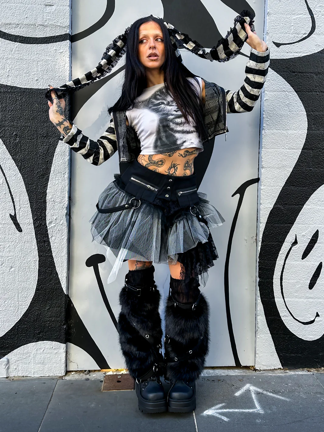 WIDOW TULLE SKIRT WITH BELT - Image 3
