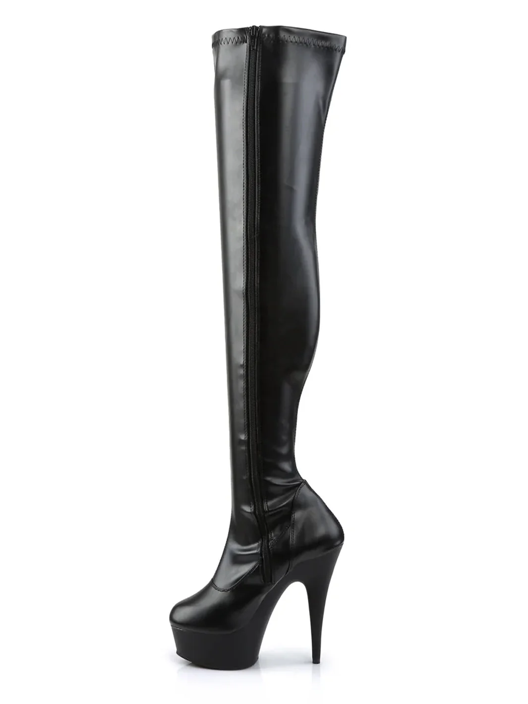 DELIGHT-3000 - BLACK STRETCH VEGAN LEATHER ✰ PRE ORDER ✰ - Image 3