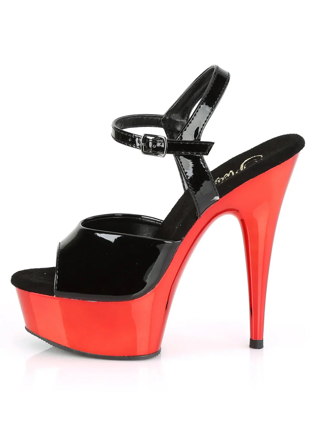 DELIGHT-609 - BLACK PATENT/RED CHROME ✰ PRE ORDER ✰ - Image 2