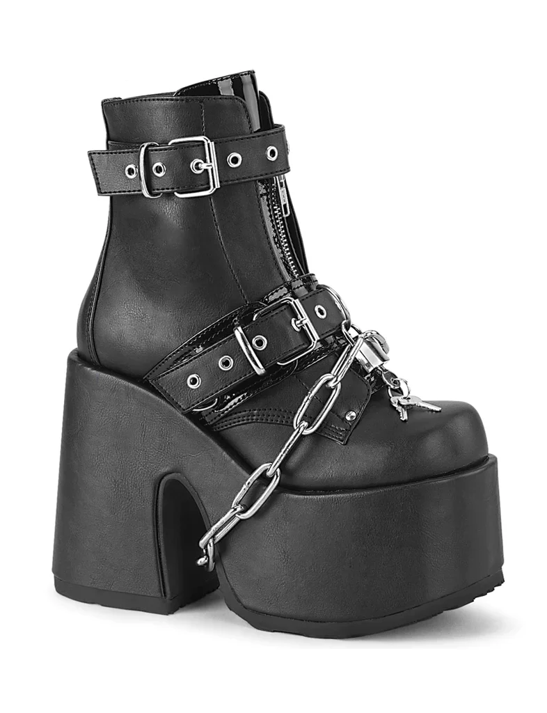 DEMONIA CAMEL 205 BOOTS - BLACK VEGAN LEATHER - Image 3