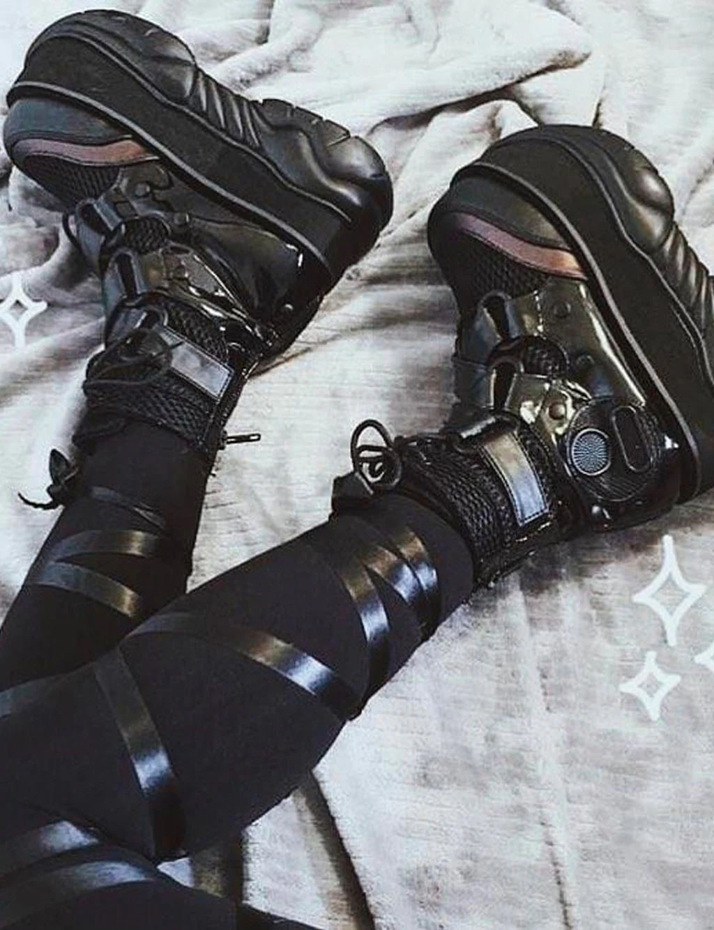 DEMONIA NEPTUNE-126 - BLACK VEGAN LEATHER ✰ PRE ORDER ✰ - Image 2