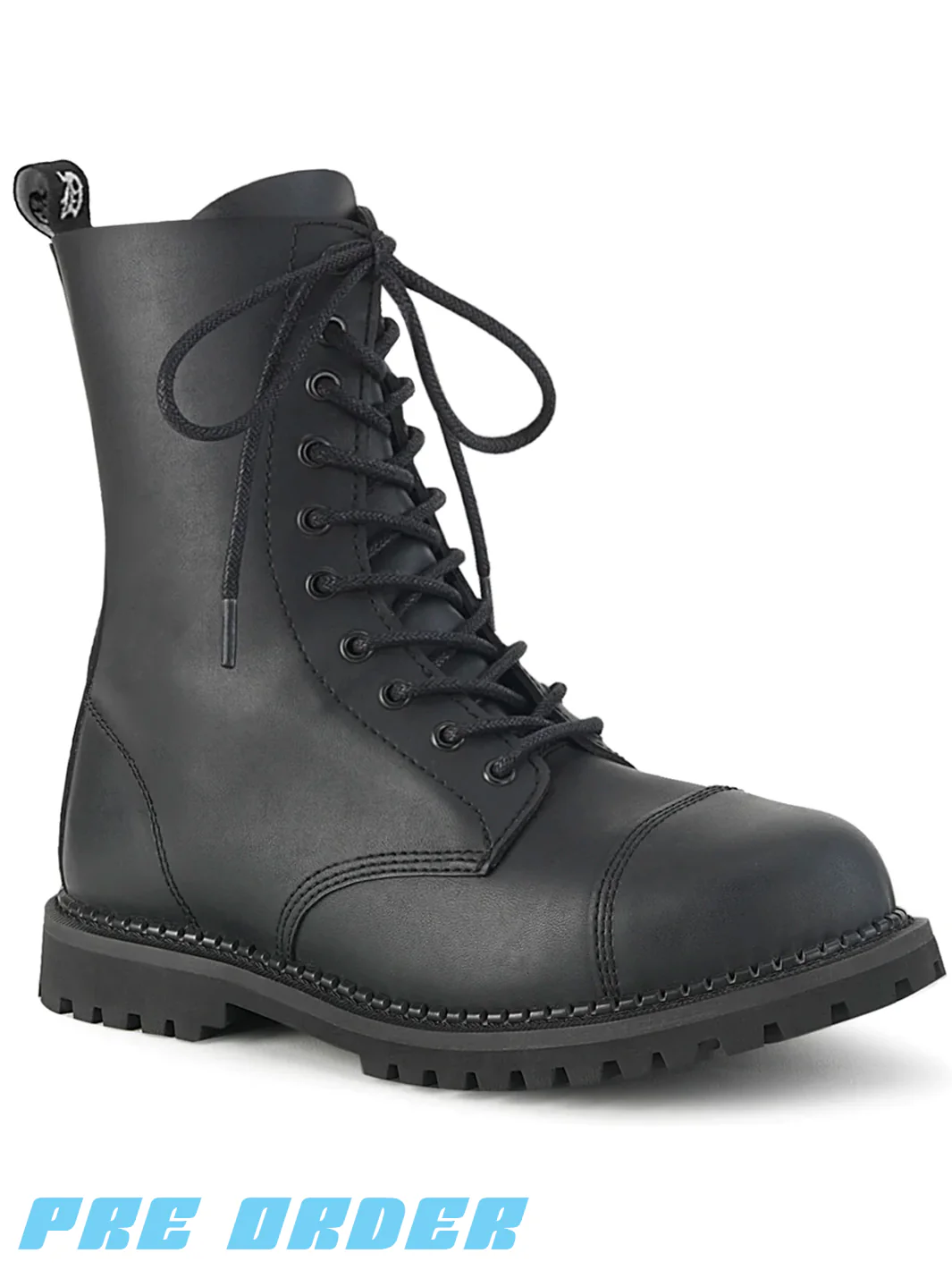 DEMONIA RIOT-10 - BLACK VEGAN LEATHER ✰ PRE ORDER ✰