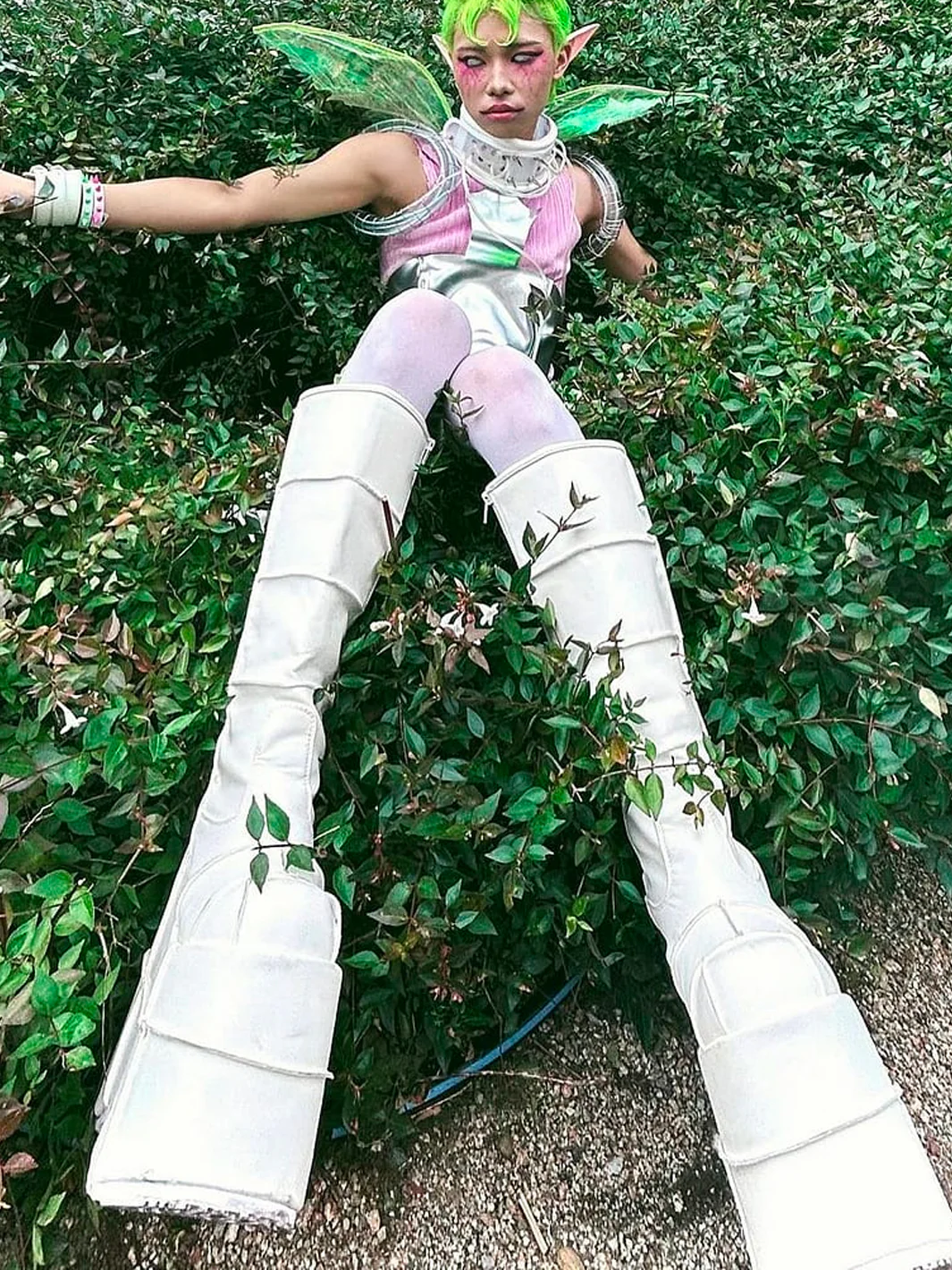 DEMONIA STACK-301 - WHITE VEGAN LEATHER ✰ PRE ORDER ✰ - Image 2