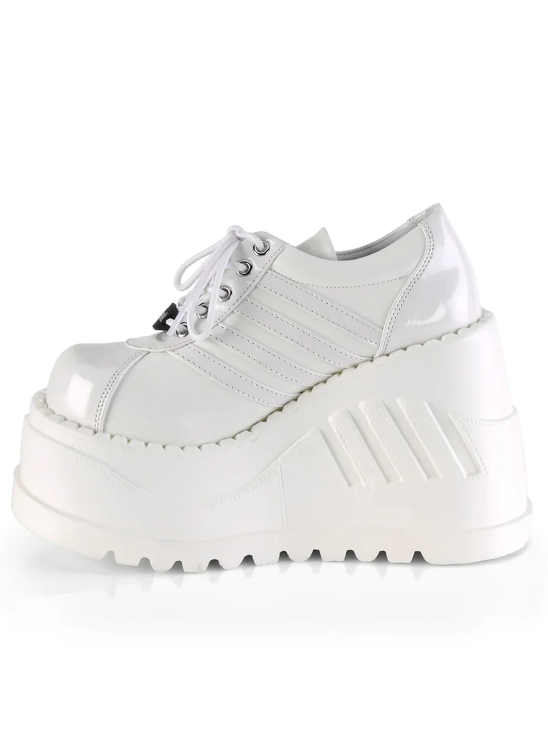 DEMONIA STOMP 08 PLATFORM SNEAKERS - WHITE VEGAN LEATHER - Image 3