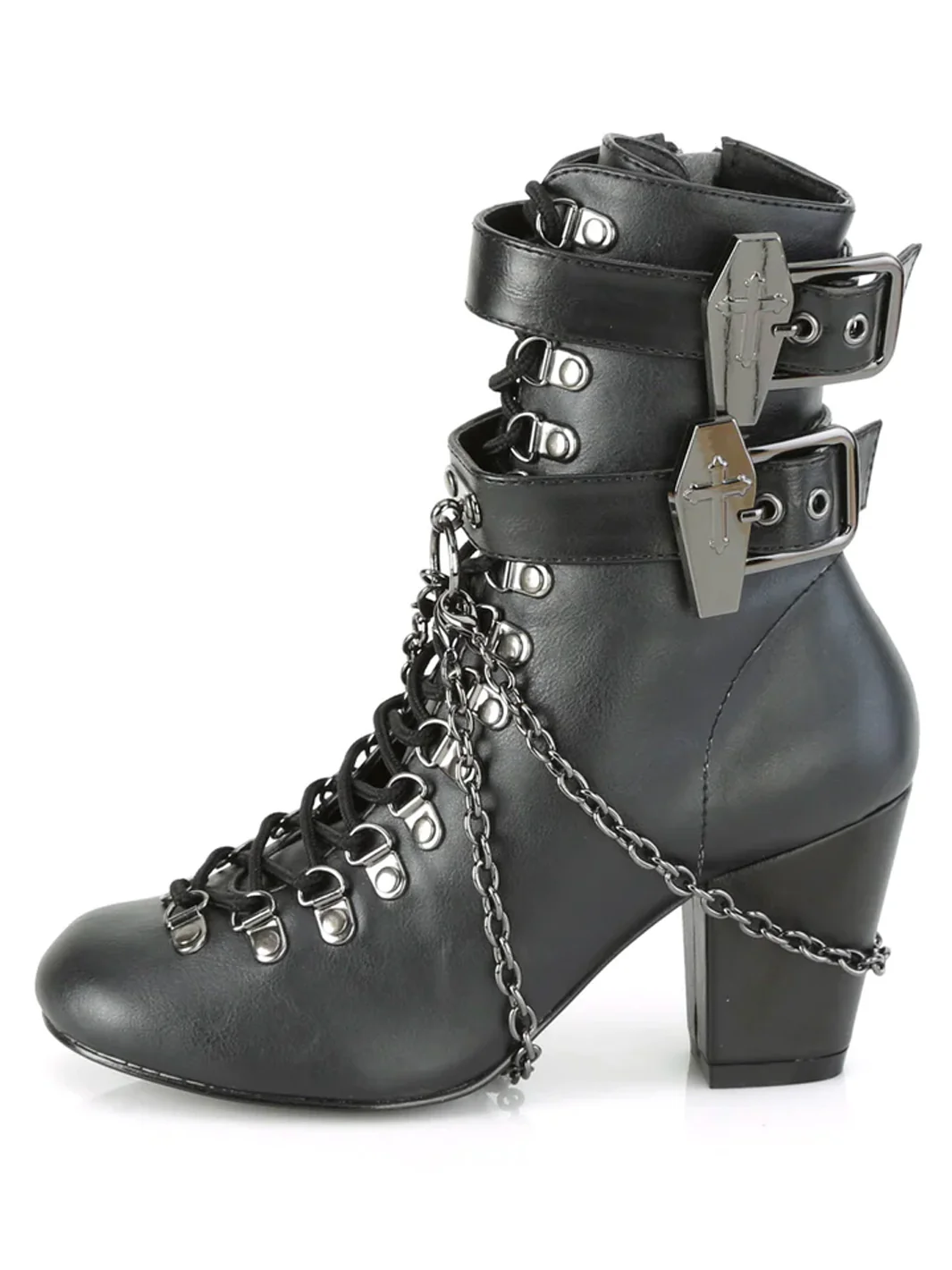 DEMONIA VIVIKA-128 - BLACK VEGAN LEATHER ✰ PRE ORDER ✰ - Image 4