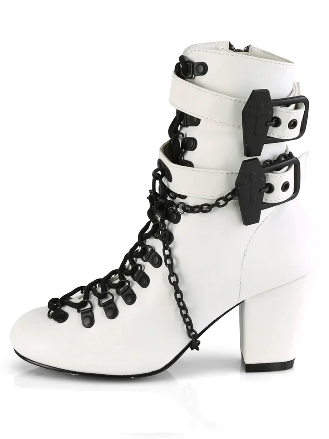 DEMONIA VIVIKA-128 - WHITE VEGAN LEATHER ✰ PRE ORDER ✰ - Image 3