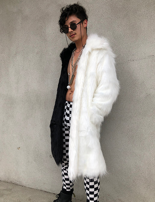 DOOF DADDY FAUX FUR JACKET - BLACK & WHITE ✰ MADE 4 U ✰ - Image 10