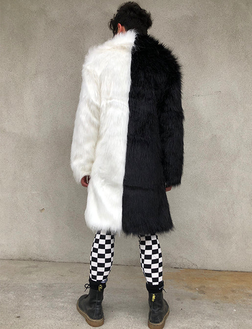 DOOF DADDY FAUX FUR JACKET - BLACK & WHITE ✰ MADE 4 U ✰ - Image 11
