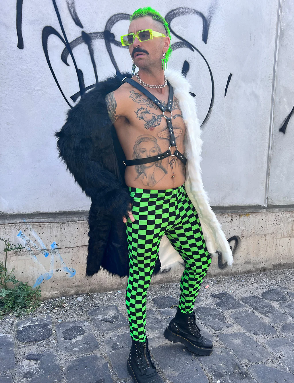 DOOF DADDY FAUX FUR JACKET - BLACK & WHITE ✰ MADE 4 U ✰ - Image 6